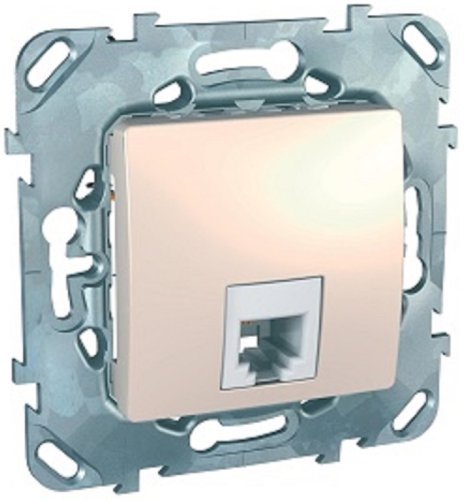 Розетка телефонная без рамки Schneider Electric Unica 1-м. RJ11 бежевый фото Розетка телефонная без рамки Schneider Electric Unica 1-м. RJ11 бежевый картинка